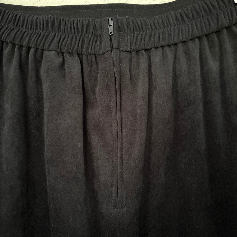 VTG New Frontier Black faux suede fringe maxi skirt - Picture 5 of 8